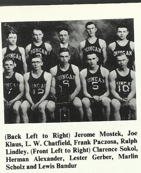 Duncan High Basketball Champs 1932