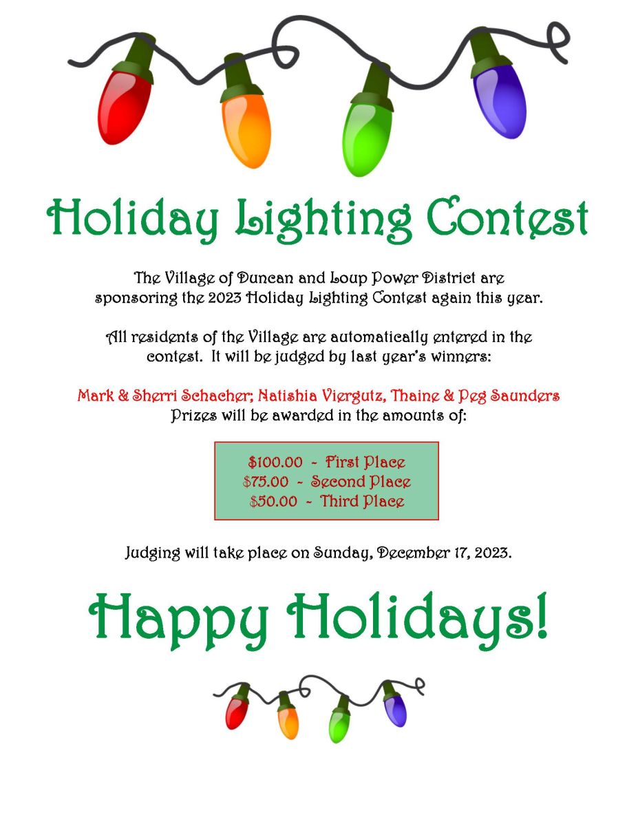 2023 Holiday Lighting Contest Flyer